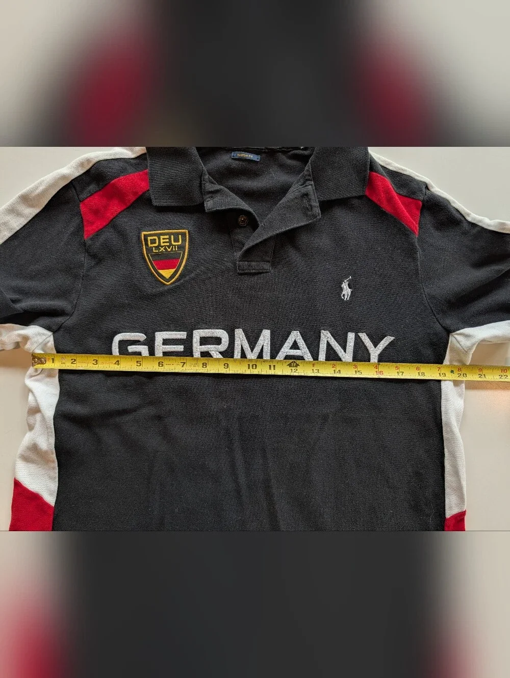 Polo Ralph Lauren Applique Embroidery Germany Custom Fit Large HTF‼️🔥